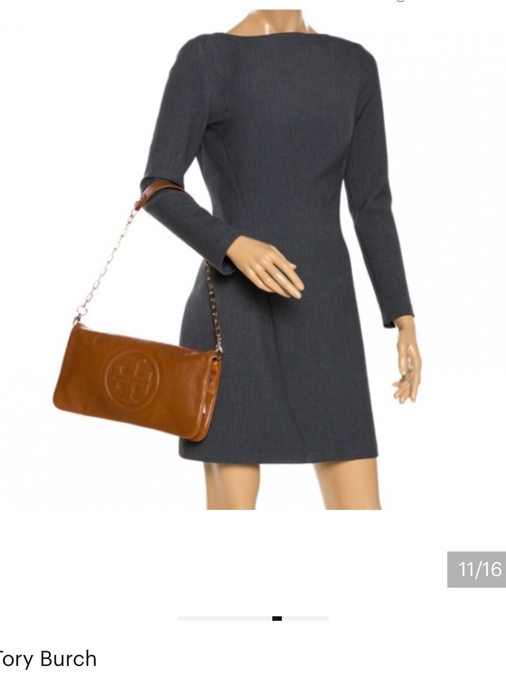 Tory Burch Bag Purse  Bombe Reva Tory Red Leather Clutch & Shoulder Bag Red - Picture 7 of 12